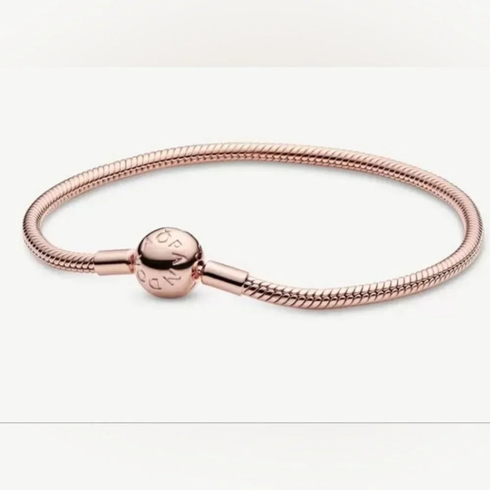 ✅Authentic NEW Pandora Moments Snake Chain Bracelet 14K Rose Gold plated